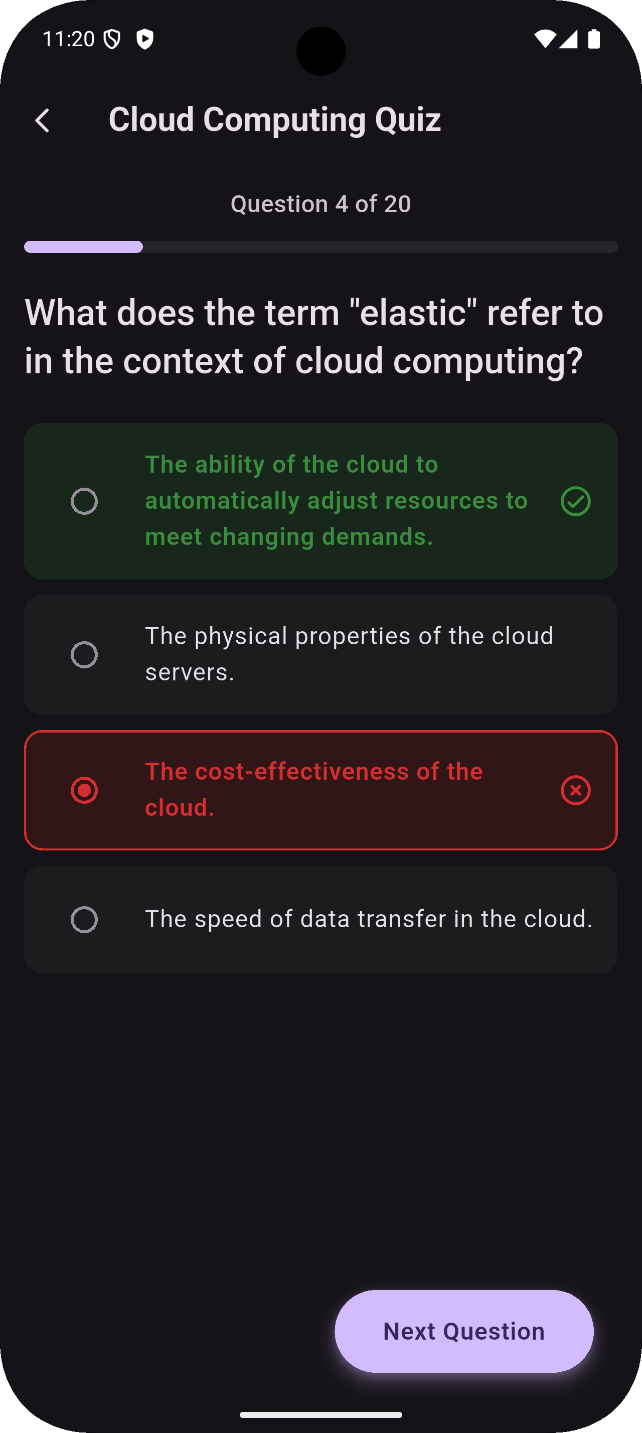 A mockup of the Flow Grade application quiz screen.